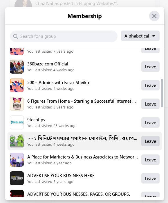 leave facebook groups easily